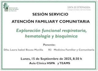 Exploración funcional respiratoria, hematología y bioquímica