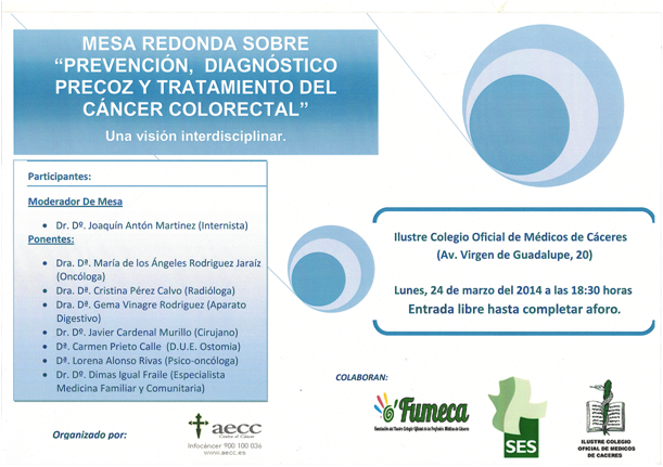 cartel charla cancer colorectal cartel charla cancer colorectal